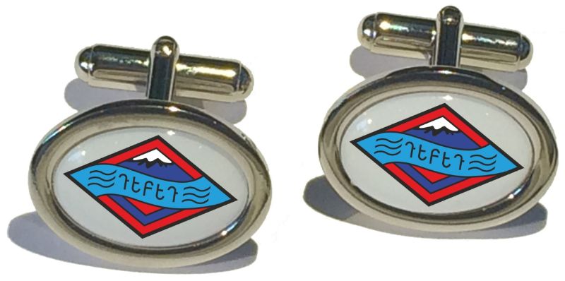Boxed Set Oval Silver Cufflinks